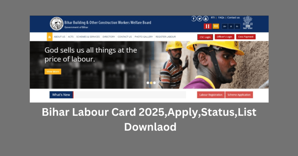 Bihar Labour Card 2025,Apply
