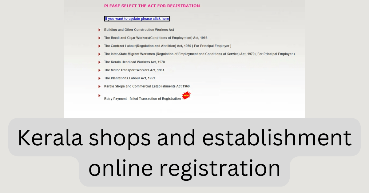 Kerala shops and establishment registration